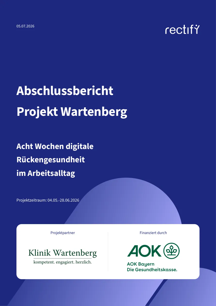 Titelseite des Abschlussberichts für die Klinik Wartenberg